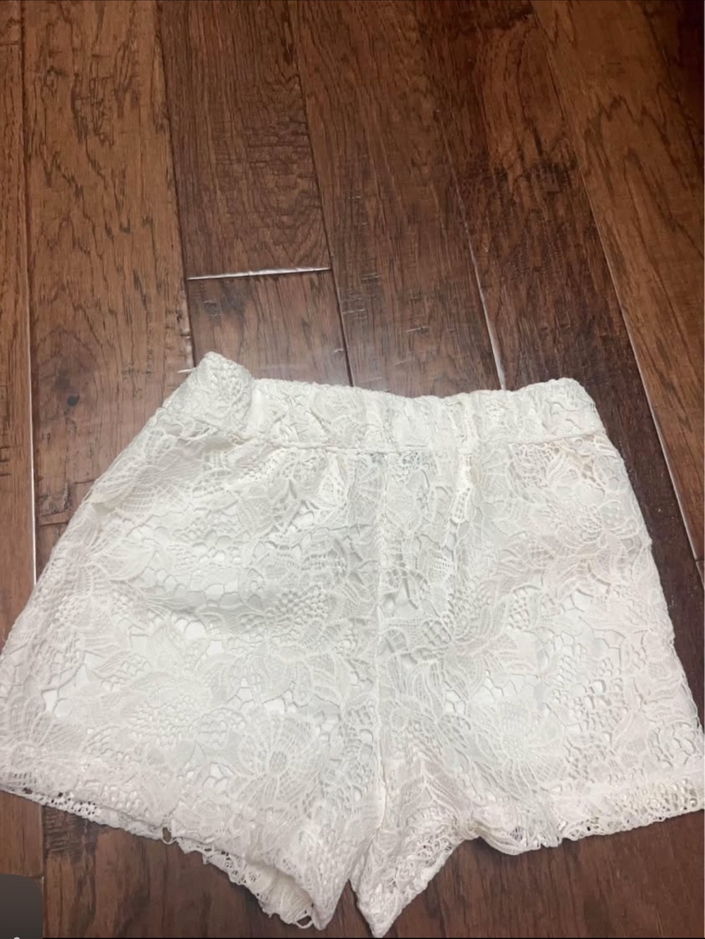 INC International Concepts Cream Lace High-Waist Shorts